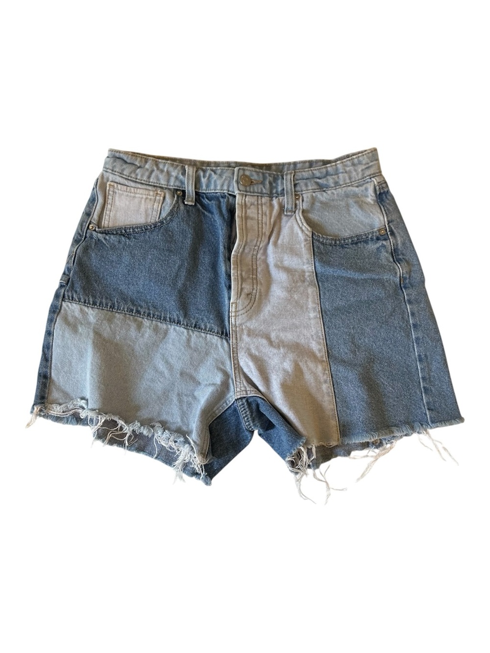 Wild Fable Color-block Denim Shorts Blue and Faded Pink